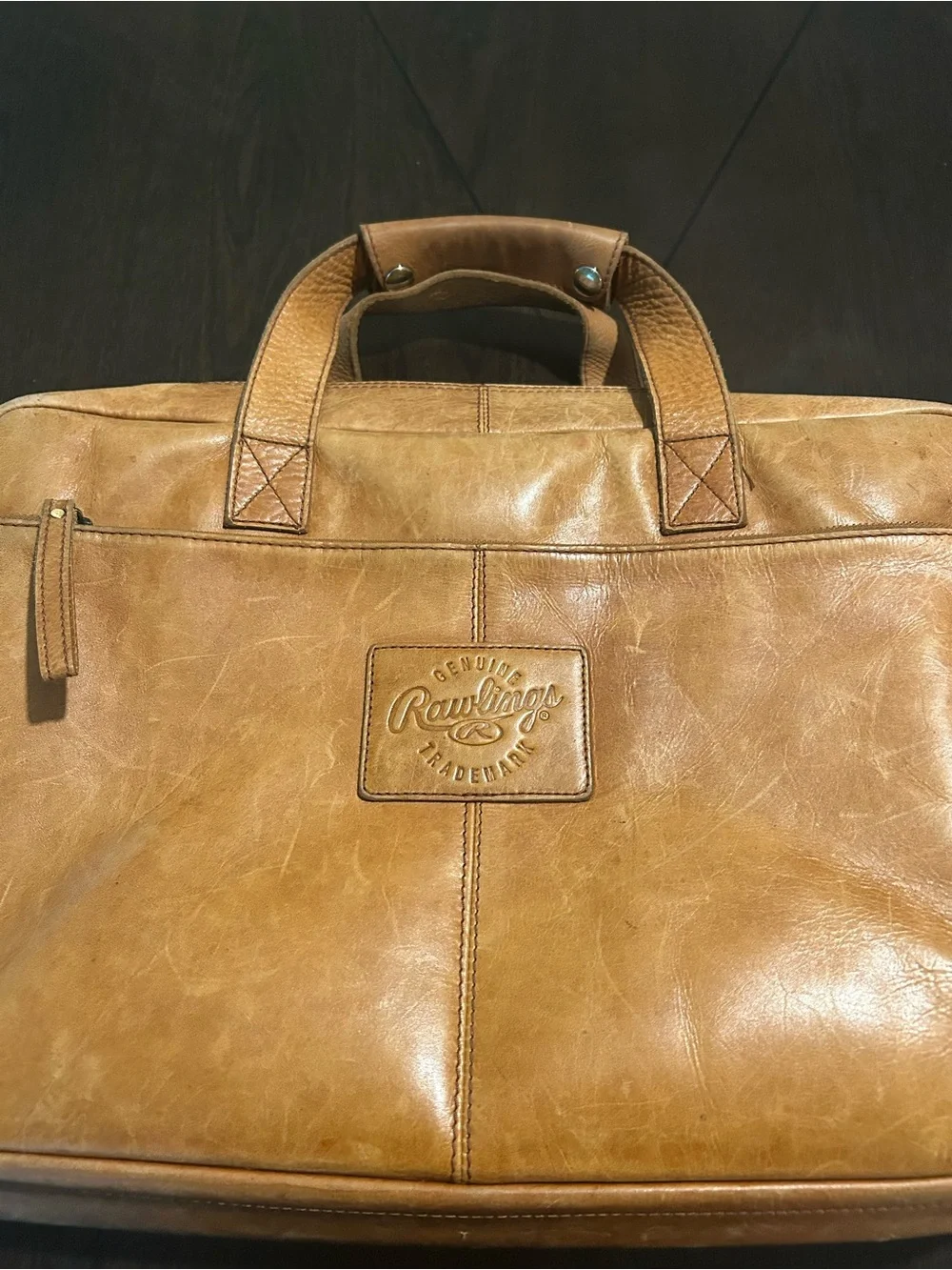 Rawlings Tan Leather Laptop Briefcase